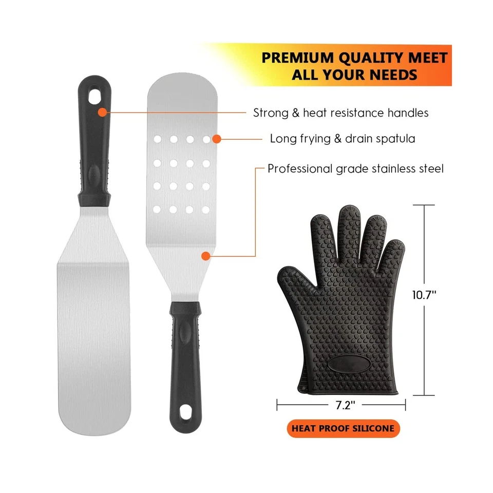 Kit de Accesorios para Plancha, Juego de Herramientas para Parrilla para Plancha 135 Piezas para Blackstone y C... Foto 3 de 4