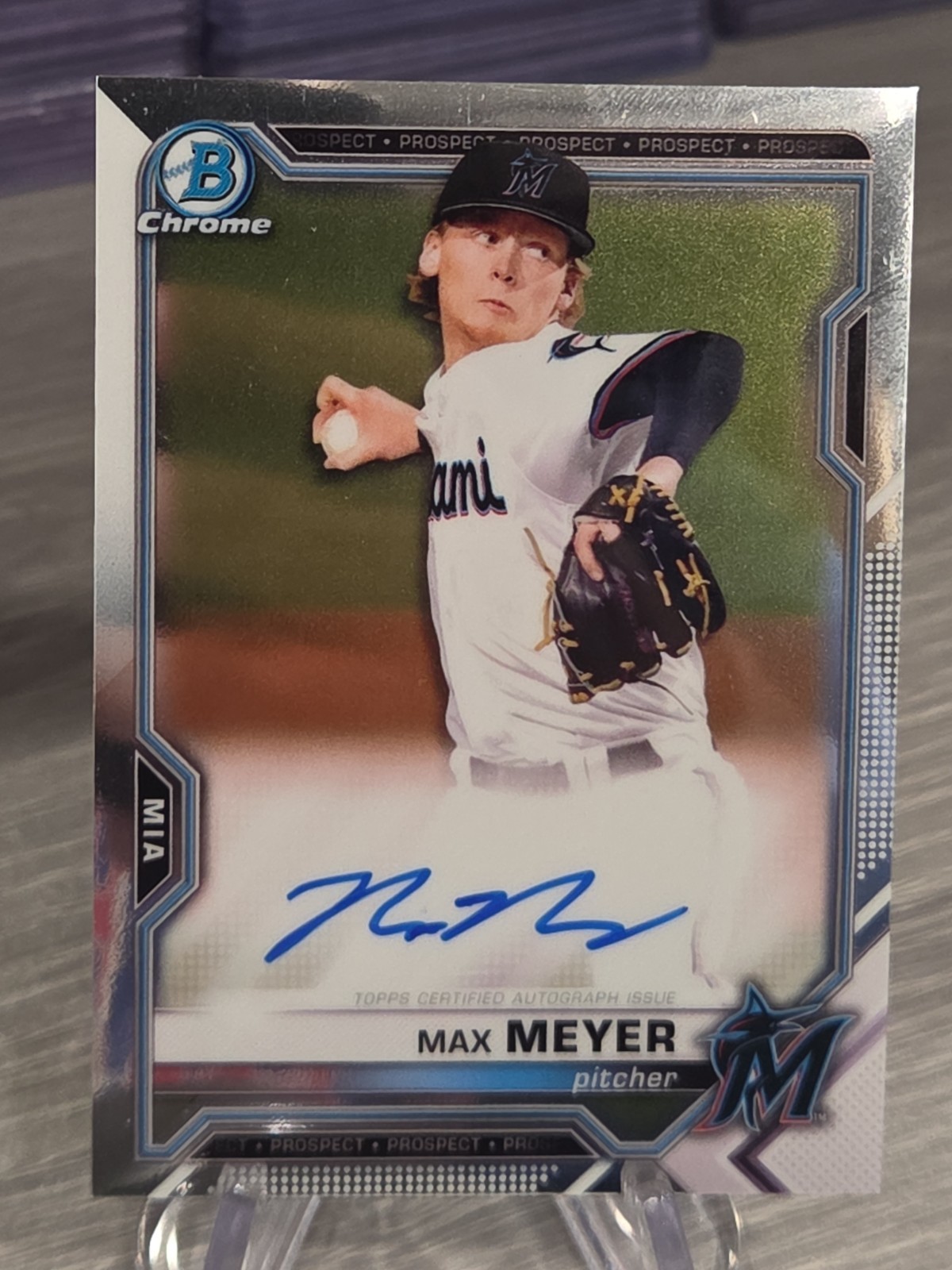 Max Meyer 2021 Bowman Chrome Autograph #CPA-MME Miami Marlins