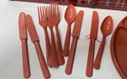 Vintage 70s Regaline Red Plaid Picnic Set Case 17 Pieces — photo 2