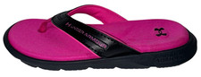 Under Armour Girls Size 12 Ignite Pro Marbella Flip Flop Sandals Black Pink Kids