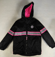 Girl's Insulated Coat With Hood Size 7/8 Fleece Lined Front Zip