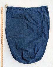 Ca. 1940s-1950s US Navy Denim Indigo Drawstring Laundry Bag Heavy Duty - VG Cond