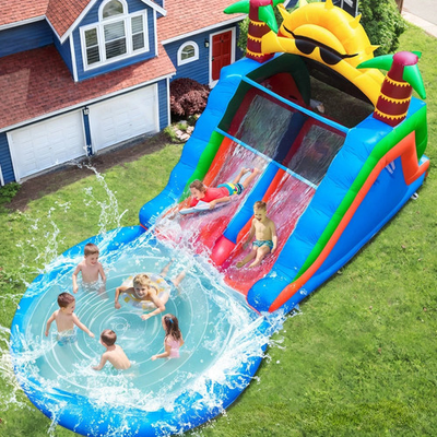 #ad 23FT Commercial Inflatable Bounce House Double Water Slide Combo Large Pool Kids $190.00