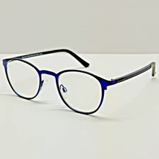 Designer Eyeglasses Privé Revaux "The Victor"  +0 Oval Eyewear Blue Metallic