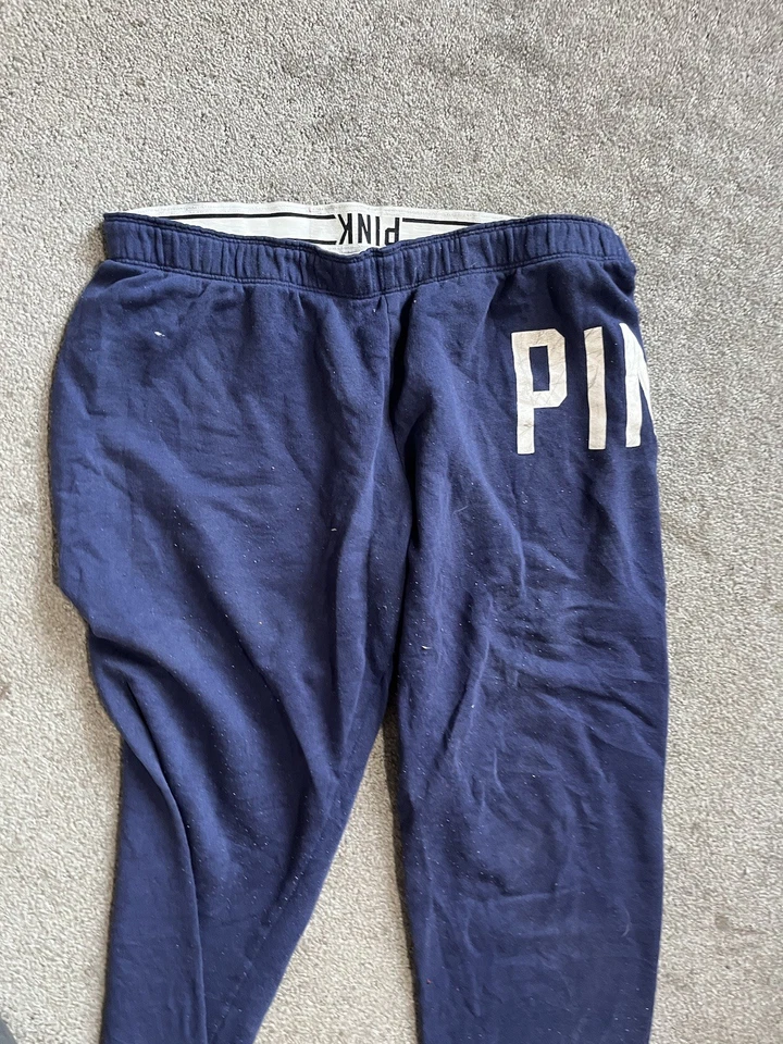 Victoria's Secret PINK Sweatpants Women Size Medium Blue Graphic Color - Image 2 of 4