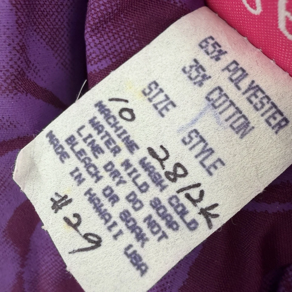 Vestido Hawaiano Vintage CC Fashions Niñas 10 Púrpura Floral Muumuu Sin Mangas EE. UU. Foto 4 de 4