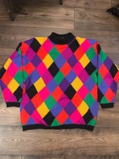 Vintage Rafaella Sweater Women’s 2XL Color Block 80’s granny core