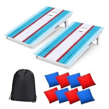 4'x2' Cornhole Boards Set, Regulation Size Solid Wood Portable Cornhole Sets