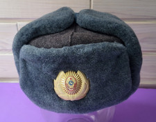 Vintage USHANKA winter hat with earflaps Soviet Army USSR 1988 Military Uniform