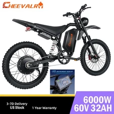 6000W Electric Dirt Bike 60V 32AH E-bike W/NFC 20in Off-Road for Adults 60KM/H