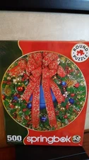 500PC  ROUND SPRINGBOK PUZZLE--HOLIDAY WREATH--SEALED
