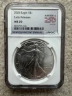 2026 American Silver Eagle Coin - MS70 Early Release - 250th Anniversary