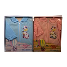 Vintage Brushed Nylon Sleep Footed Pajama Medium and Large Infant Kangaroo Baby