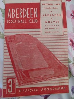 ABERDEEN v WOLVERHAMPTON WANDERERS FRIENDLY 1953/4