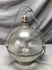 VTG ROM Milk House Steampunk Chore Boy Glass Ball Light Fixture Old 1038-25B