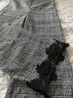 Women pants. River Island. Super high waist back/white plaid. Wide leg Lace trim — photo 3