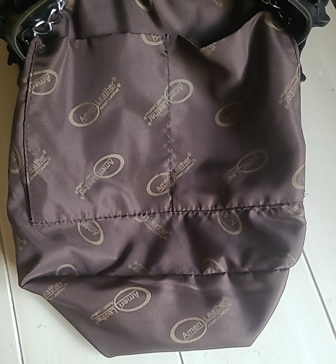 Ameri Leather Black Leather Scallop Shoulder Bag … - image 7