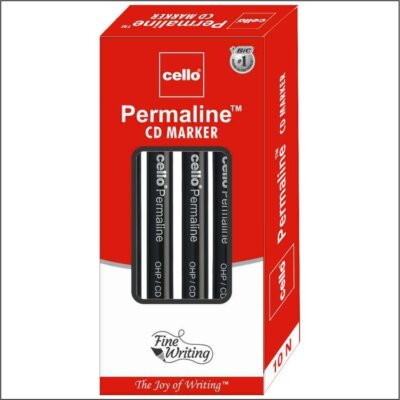 Cello Permaline Ultra Fine Permanent Marker - Pack of 10 (Black)