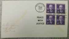 First Day Of Issue Andrew Carnegie NY 1960 Peace Vintage Stamp Envelope Cover