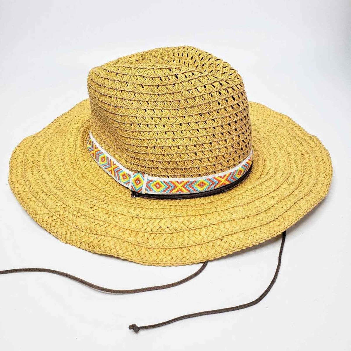 San Diego Hat Co. Straw Sun Hat Embroidered Parrot Beach Tropical Travel Caicos Straw Lifeguard Hat | Parrot Print Straw Hat UPF 50+  main image 4