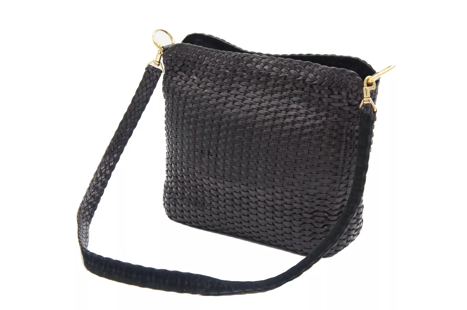 Sac bandoulière tissé authentique GUCCI sac à main sac à main cuir marron d'occasion Italie