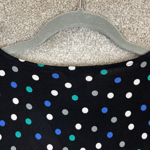 London Times Dress Womens 4 Black Polka Dot Long Sleeve Side Tie Stretch- 6628 - Bild 11 von 11