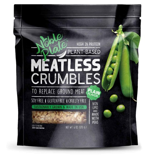 Meatless Crumbles Soy Free Non-GMO Vegan 45g Protein 0g Net Carb Plant-Based ...