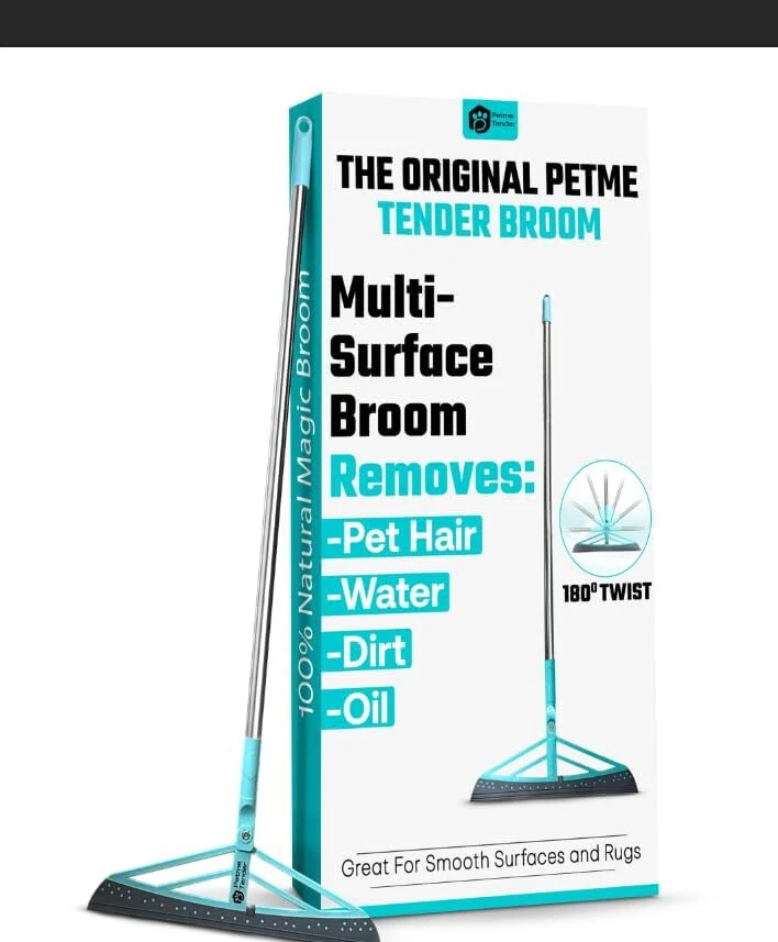 Magic Broom Squeegee Dog Pet Hair Remover, Rotatable, - Silicone All Surfaces - Image 2 of 4