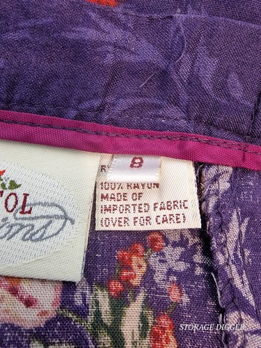 Gonna donna vintage Susan Bristol nuove tradizioni linea A 8 viola rayon floreale - Foto 14 di 16