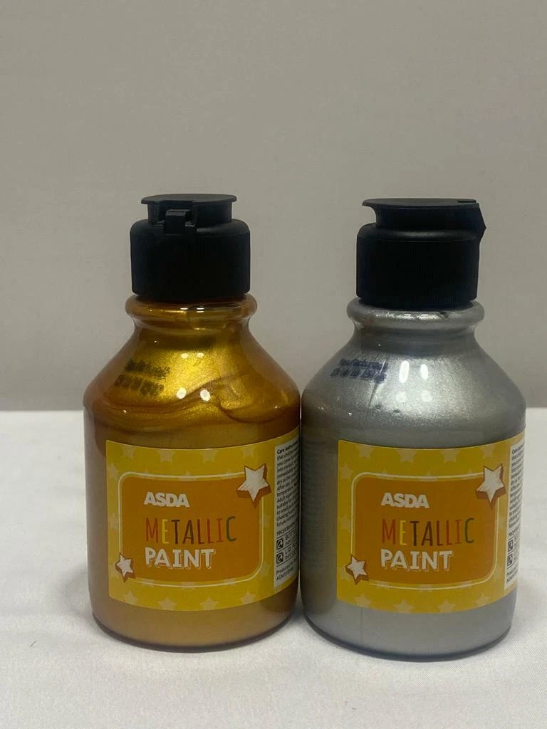 asda metallic paint Dazzling Metallics Acrylic Paint 150ml X 2 Gold and Silver