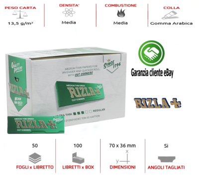 CARTINE RIZLA BAMBOO Corte Regular Size Scatola Da 50 Libretti EUR 31,00 - ES