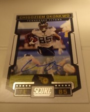 2023 Panini Score #34 Chigoziem Okonkwo Signature