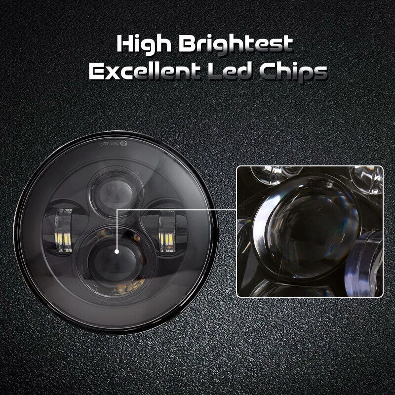 Juego de faros LED y luces traseras y luces de giro DOT 7" para Jeep Wrangler JK Foto 3 de 4