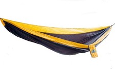 NEW Parachute Hiking, Camping, Outdoor Hammock by Goodman Gear: Black/D Yellow 