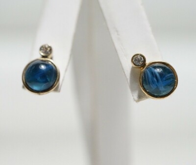 Joseph Esposito Ashley Classics - Blue Marble Post Gold Tone Earrings