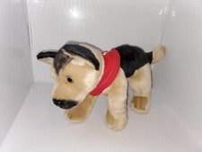 FAO Schwarz German Shepherd Dog 13" Plush Stuffed Animal With Red Bandana.RARE