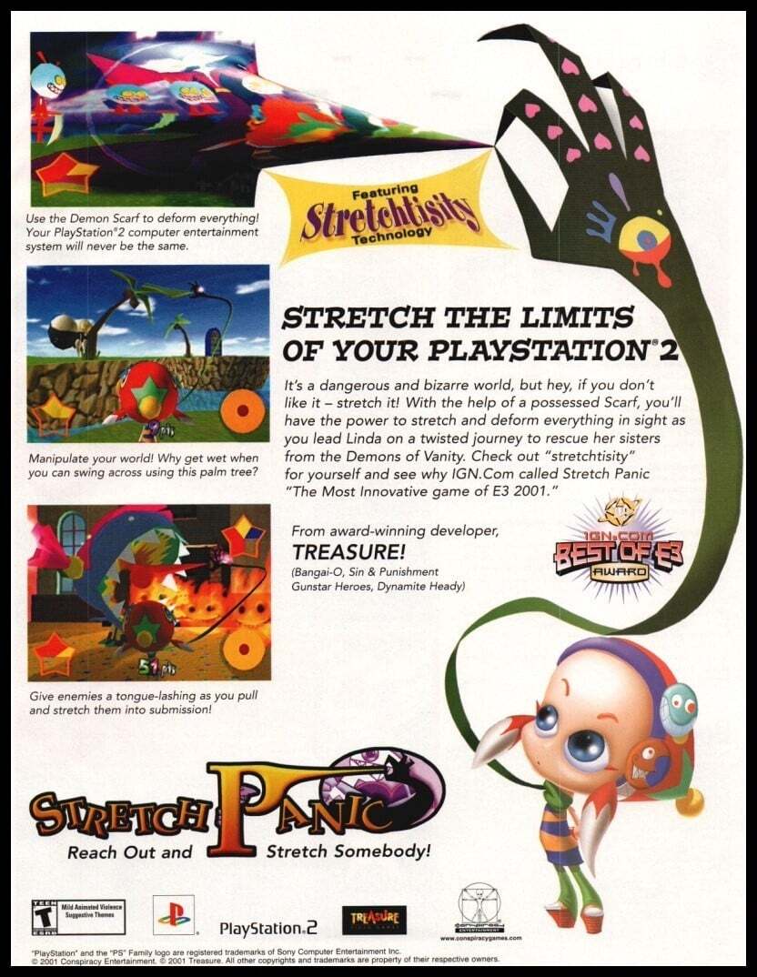 Stretch Panic 2001 Playstation-print ad/mini-poster-VTG Game room,man ...