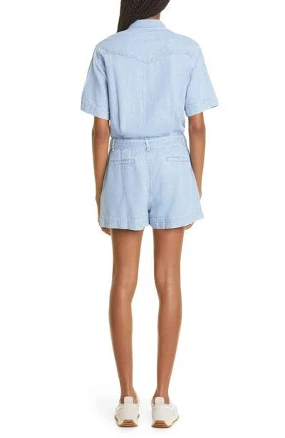 NEW RAG & BONE Belted Denim Utility Tie Waist Denim Romper SIZE XL/100%AUTHENTIC - Image 2 of 4
