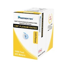 Bulk 1000ft Cat6 Plenum CMP 550 Mhz UTP Ethernet LAN Cable LSZH NEW Blue