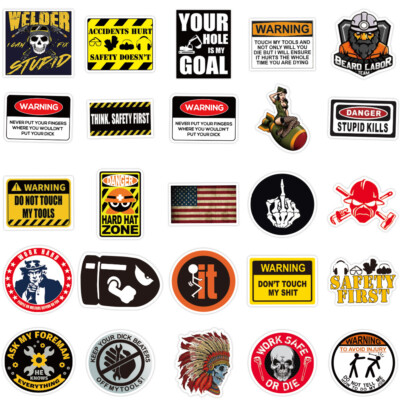 100x Funny Hard Hat Helmet Stickers Decals Toolbox Construction ...