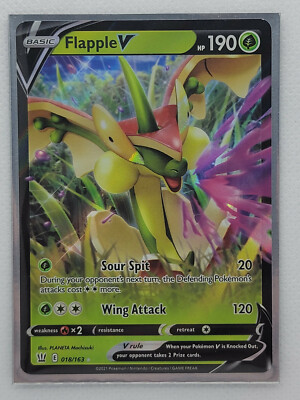 Flapple V 018/163 Battle Styles NM Full Art Ultra Rare Pokemon Card