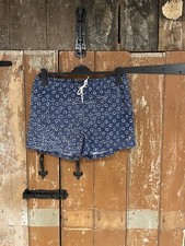 Farah Vintage Swimming Shorts Trunks Swimwear Lined Blue Patterned Men's Small