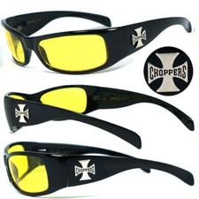 Mens Choppers Outdoors Bikers Sports Motocycle Sunglasses - Yellow C11B