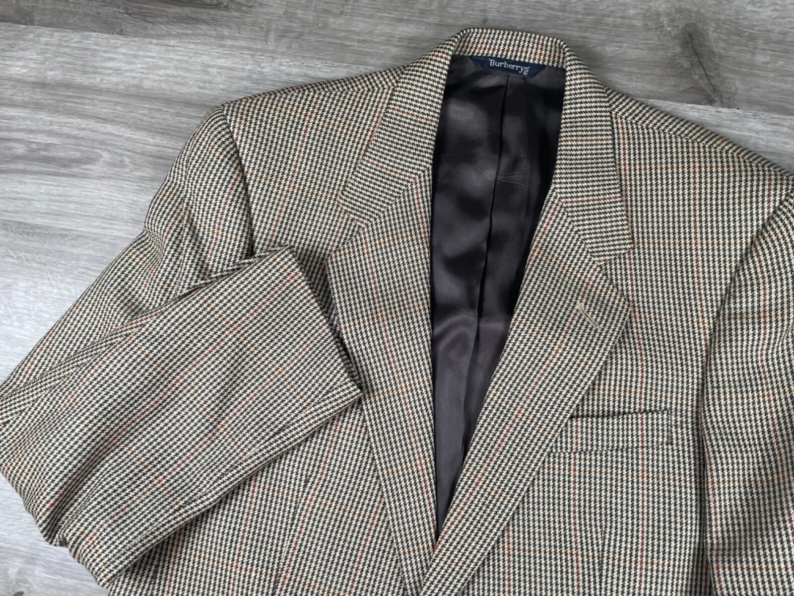 Giacca blazer uomo Burberrys vintage lana a quadri cappotto sportivo taglia sconosciuta (44?)