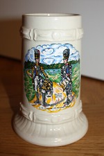 Keramik Bierkrug Bay. Tamboure 11. Int. Wandertage 1985 Moosfinken Ingolstadt