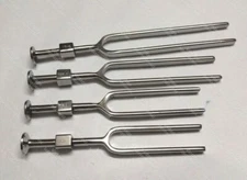 Tuning Fork 128 Hz, 256 Hz 512 Hz 1024 Hz Chrome Plated Steel Set of 4 Unit ECs