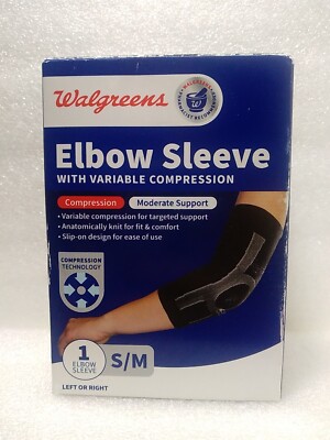 Walgreens ~Elbow Sleeve w/ Variable Compression ~Moderate Support ~Size: S/M
