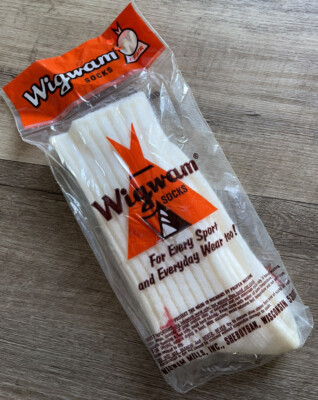 Vintage Wigwam GYM Foot Hugger S-T-R-E-T-C-H  Wool Crew Sock 9-11 NOS (1) Pair