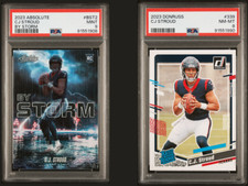 TWO GRADED CJ STROUD ROOKIES! 2023 Absolute BY STORM #BST2 & Donruss #339