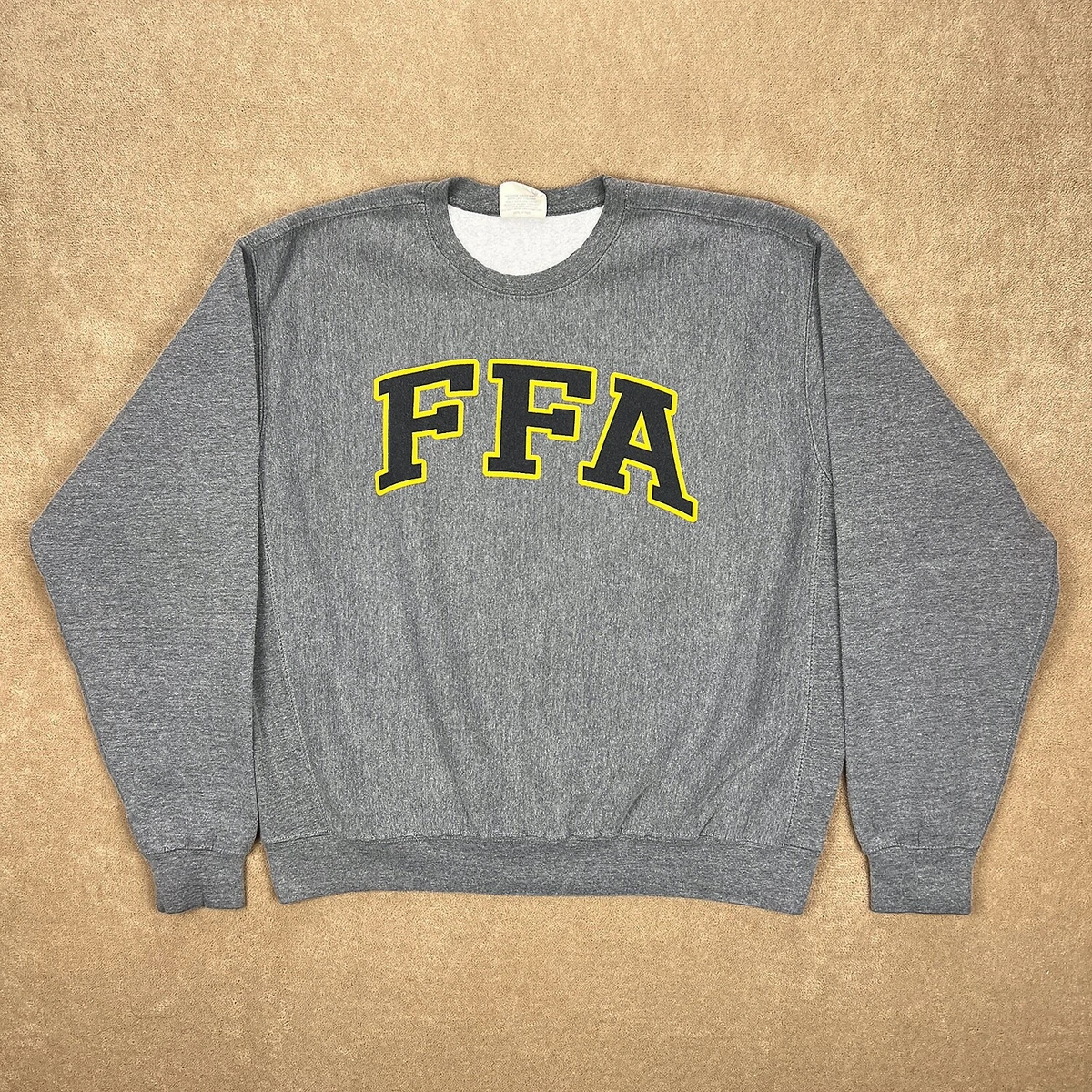 FFA Sweater Mens Large Gray Fleece Sweatshirt Pullover MV Sport Pro-Weave Retro